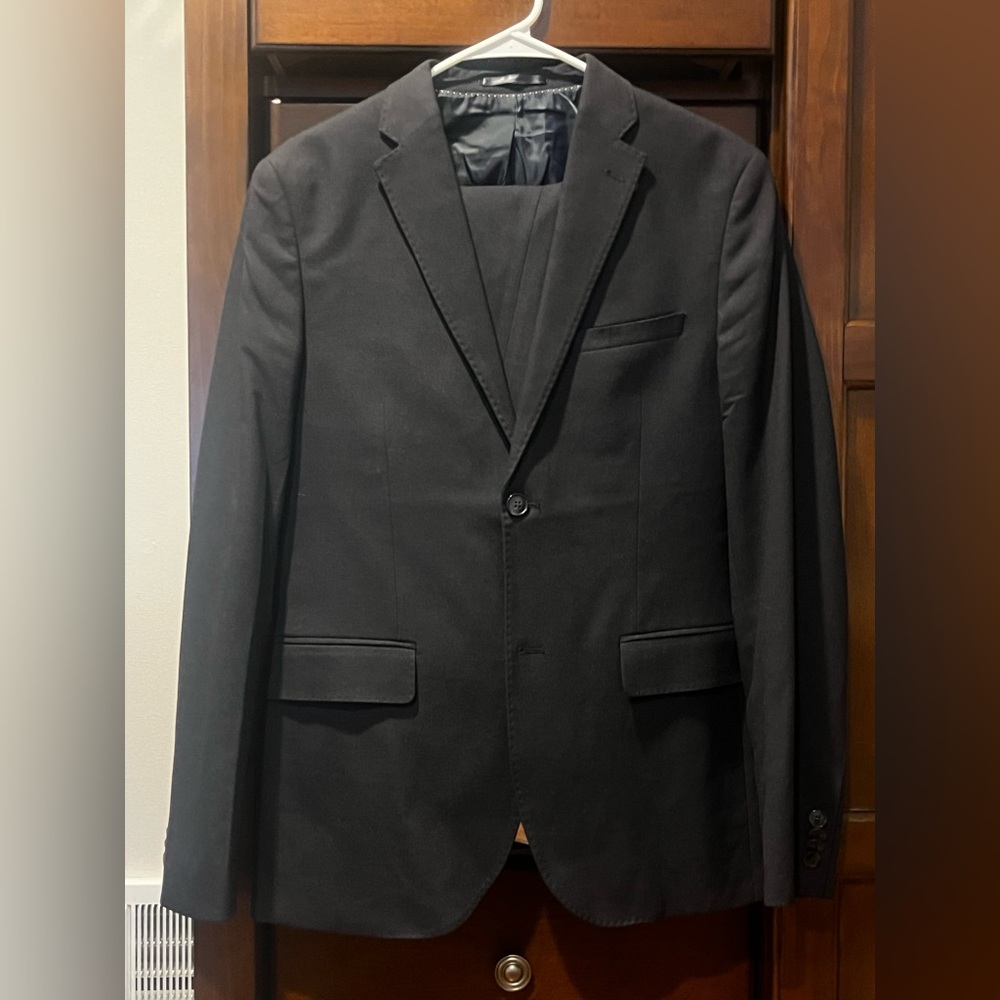 H&M Slim Fit Suit Jacket & Pants - Deep Navy